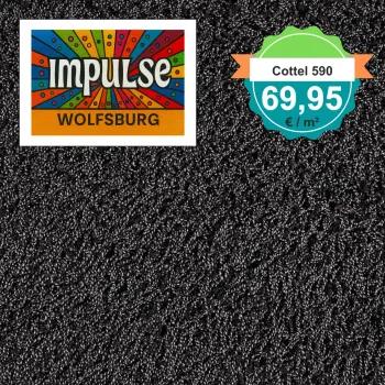 Draufsicht JAB Cottel 590 Anthrazit – Teppichboden, Farbe Anthrazit, Preis 69,95 €/m²